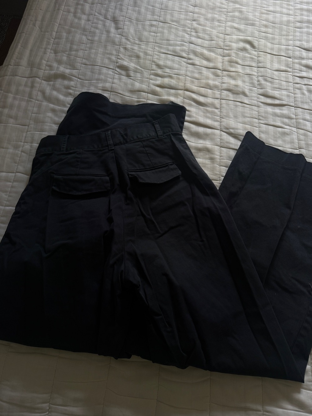 Zara Navy Wide Leg Khaki Pant with Pleats - Picture 4 of 4